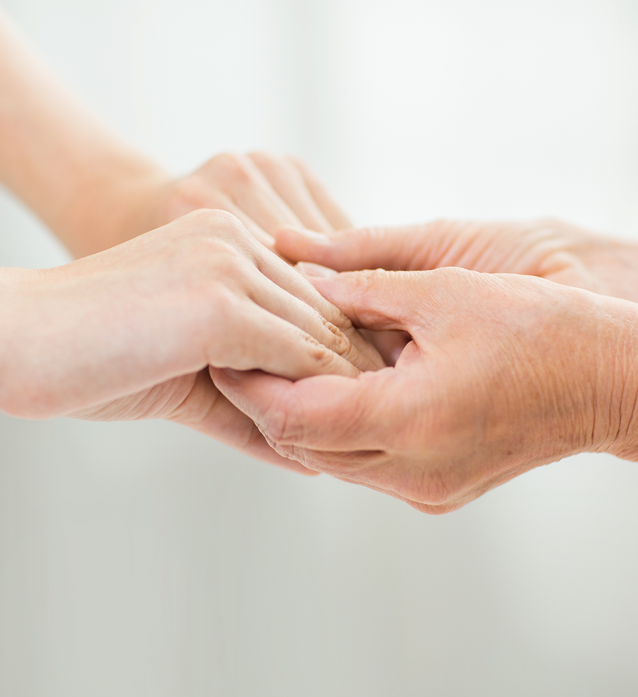 Hands holding together in support/community